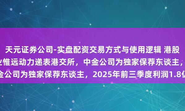 天元证券公司-实盘配资交易方式与使用逻辑 港股IPO讯息|新式储能企业惟远动力递表港交所，中金公司为独家保荐东谈主，2025年前三季度利润1.8亿