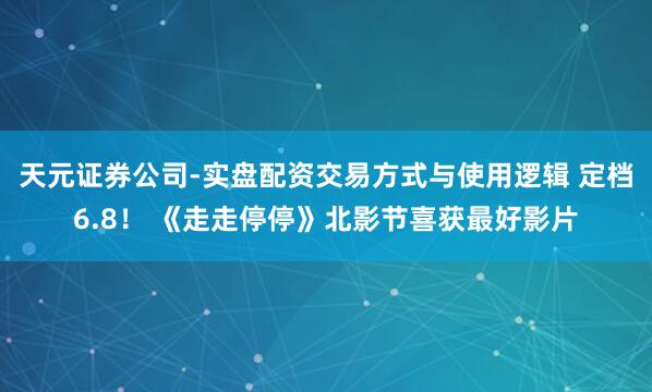 天元证券公司-实盘配资交易方式与使用逻辑 定档6.8！ 《走走停停》北影节喜获最好影片
